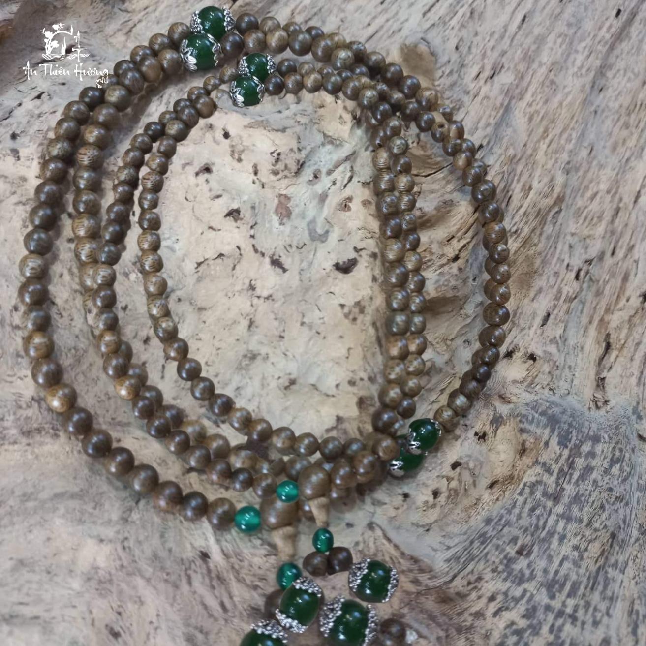 Vòng Hương Trầm 108 Hạt Mix Charm 6 Ly