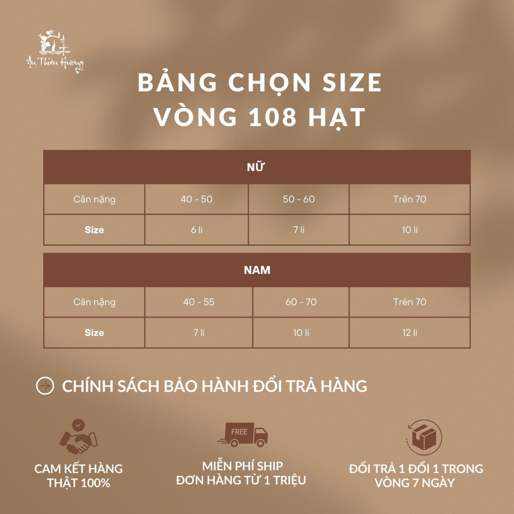 Bảng chọn size vòng trầm hương 108 hạt