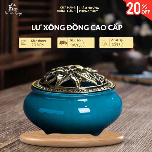 Với thiết kế độc đáo, nắp thiếc và lư gốm sứ vân rạn sang trọng. Sản phẩm này không chỉ là một vật phẩm trang trí tinh tế mà còn mang lại năng lượng tích cực và sự trấn an cho không gian sống của bạn.